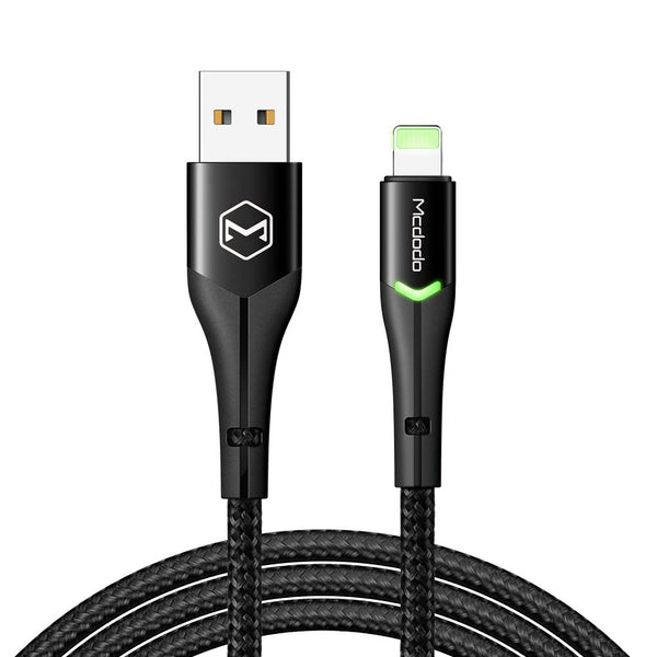 mcdodo 6FT Anti Bending Cable, Nylon Braided USB Data Sync Charge Cord with 2 LED Switch, Compatible with New Phones