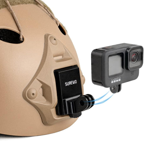 SUREWO Aluminum NVG Mount for GoPro Hero 12/11/10/9/8/7/6/5 Black, Tactical Helmet NVG Mount for DJI Osmo Action 3/2,