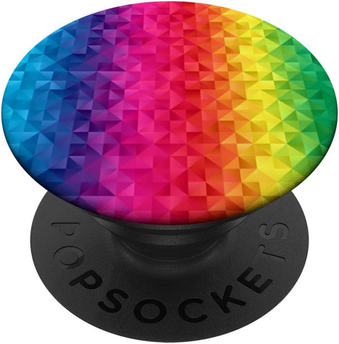 Rainbow Colored Polygon Motif PopSockets Standard Grip