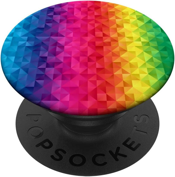Rainbow Colored Polygon Motif PopSockets Standard Grip