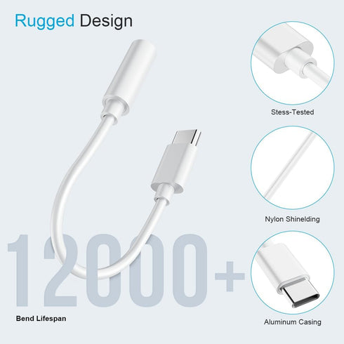 USB C to Headphone Jack, 2PCS Premium USB C to 3.5mm Audio Adapter, Compatible with Samsung S20/S20+/S20 Ultra, Pixel