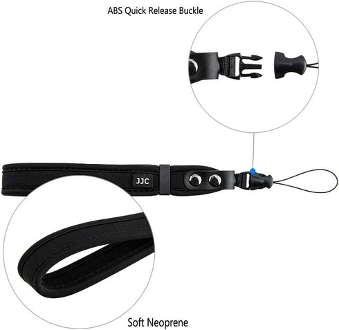 JJC Camera Wrist Strap, Soft Neoprene Hand Strap for Sony ZV-1 RX100 VI V IV III II VA Nikon Z30 Ricoh GR IIIx GR III GR II Canon EOS R100 G7X Mark III II G9X Mark II & More Compact Mirrorless Camera