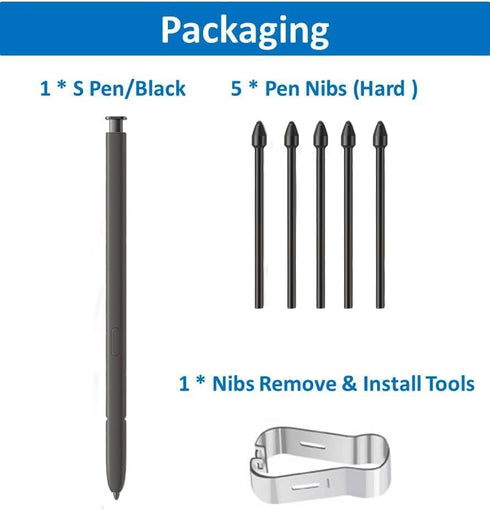 S24 Ultra S Pen Compatible with Galaxy S24 Ultra 5G All Version, 0.7mm Pen Tips, 4096 Pressure Sensor, Dark Gray