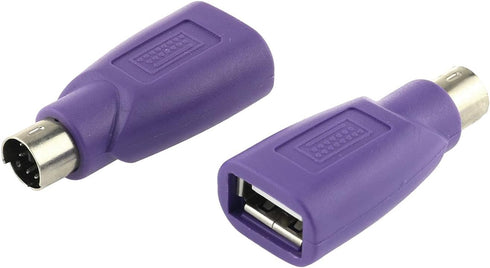 USB to PS2 Adapter 2PCS, Purple USB Female to PS/2 Male Converter for Mouse and Keyboard