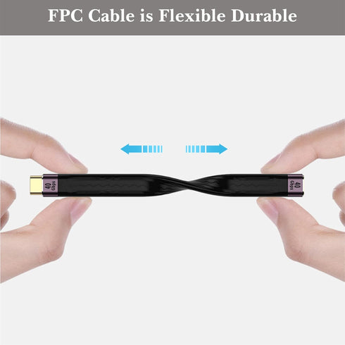 USB4 Thunderbolt 4 Cable, 100W USB C Female to Male, 40Gbps Data Transfer, Short USB C Cable, 8K Display Support