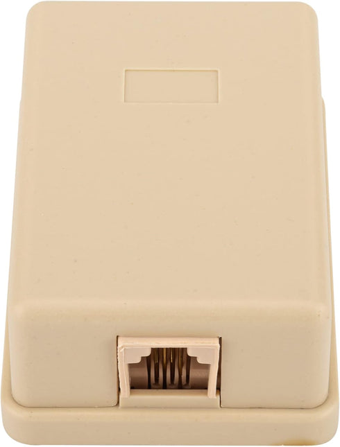 Phone Jack Surface Mount Single Port Telephone Jack Box, 4 Screw Terminals to 1 RJ11 6P4C Female, 2pack Ivory