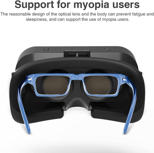 VR Headset 3D VR Glasses Universal Virtual Reality Goggles Support 360°Panorama Large Screen An-ti Bluelight Adjustable Pupil Distance Eye Protection VR Goggles for Movies Games Gift for Kids Adults