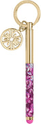 Lilly Pulitzer Keychain Pen with Stylus Tip, Mini Black Ink Ballpoint Pen for Tablets and Phones, Amarena Cherry