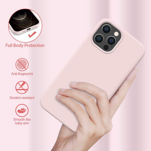 Miracase iPhone 12 Pro Max Case, Liquid Silicone Gel Rubber Shockproof Phone Case with Soft Anti-Scratch Microfiber