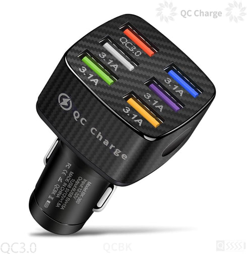 Car Charger Adapter, 2 Pack Alanph QC3.0 Multi Port Fast Charging USB Charger for iPhone, Android, Samsung, iPad