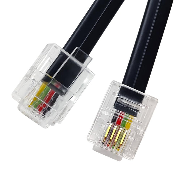 Phone Cable 10 Feet, RJ11 6P4C Connectors for Landline Phone, Fax Machine, Black, AV04605