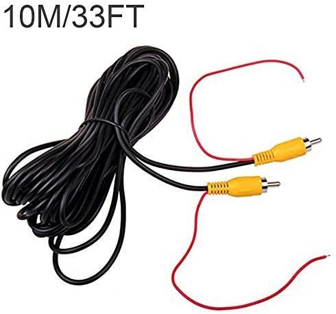 Car RCA Video Extension Cable for Auto Backup Camera Monitor, 10M/32FT with Detection Wire Reverse Trigger