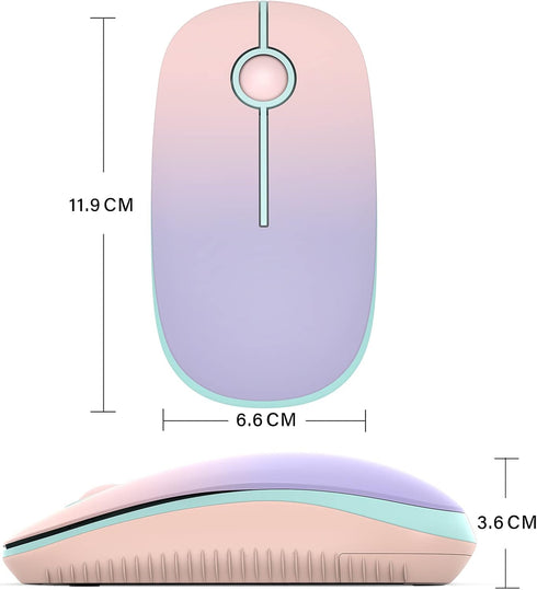 Unipows Wireless Mouse, 2.4G Slim Portable Computer Mouse with Nano Receiver for Notebook, PC, Laptop