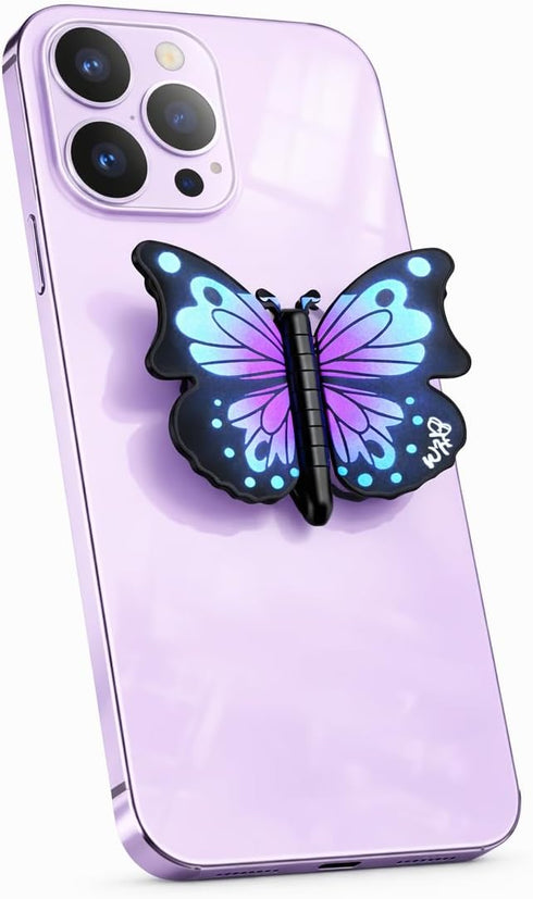 WingHolders 3D Cute Butterfly Phone Grip Socket Foldable Rotating Phone Holder with Fold-Style Finger Grip for iPhone