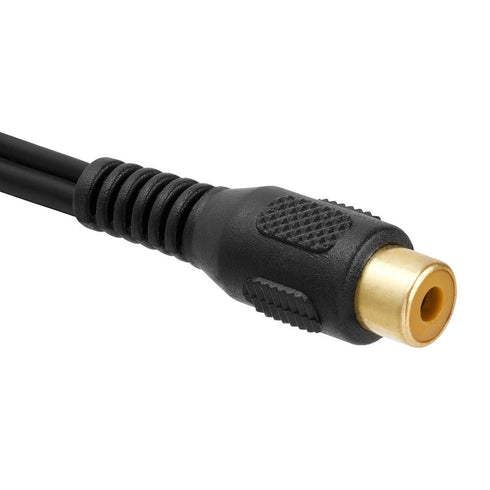 Cmple - 2 RCA Male to 1 RCA Female Stereo Audio Y-Cable, Gold Plated