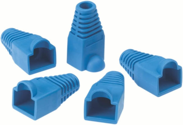 IDEAL Industries, Inc. 85-380 RJ-45 Snagless Strain Boots, Blue, 25 Boots for CAT5e, CAT6 Cables, 5.5mm