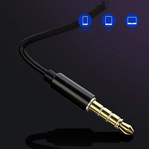 Single Earphone One Side Earplugs with Microphone, 3.5mm Plug Single Earbud Stereo Sound for Samsung, Radio