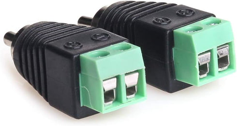 MOBOREST RCA Cable Audio Adapter, Phono RCA Male Plug to AV Screw Terminal Audio/Video Speaker Wire connectors, 2pack