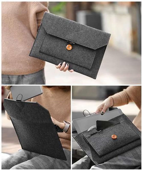 Jcnewpop 15.6 Inch 15.6 Inch Portable Monitor Sleeve Case with Multi-Storage Organizer - Lightweight Felt Second