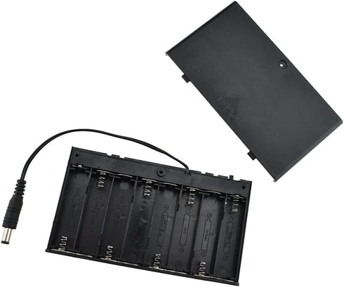 HAHIYO 12V 8x1.5V AA Battery Holder with DC Plug Portable Supply Quick Swap