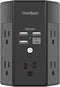 Surge Protector, 5 Outlets Extender with 4 USB Ports, 1800J Power Strip Multi Plug Outlet Expander, Black