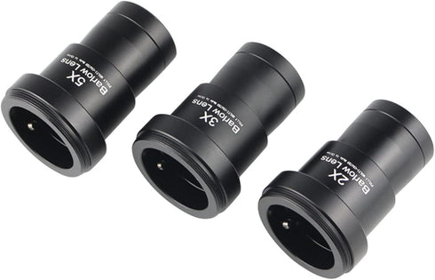 Telescope Barlow Lenses Kit - 2X-3X-5X, 1.25 Inch Telescope Accessory, Fully Metal Multi Coated Barlow Lens for