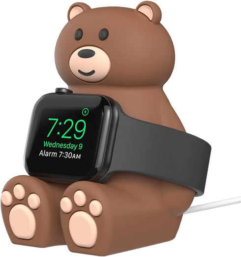 SIKAI CASE Cute Bear iWatch Charger Stand Compatible with iWatch Series 9-1(45mm,44mm,42mm,41mm,40mm, 38mm) for