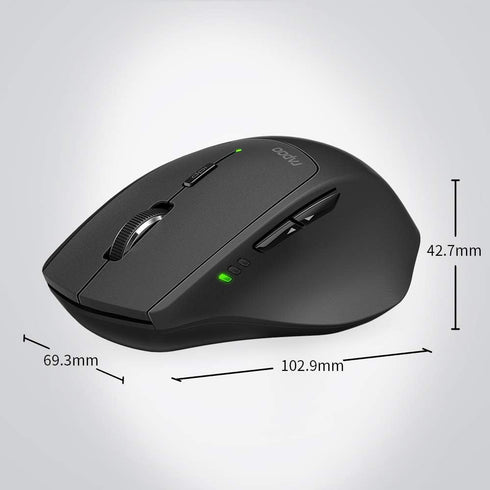 Rapoo Multi-Device Wireless Mouse, Bluetooth 5.0/3.0 + 2.4GHz Optical Mouse with USB Nano Receiver, Ergonomic