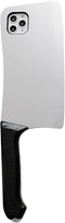 iPhone 15 Creative Cute Kitchen Knife Case, White Anti-Drop Protection, Fun Silicone Design