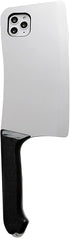 iPhone 15 Creative Cute Kitchen Knife Case, White Anti-Drop Protection, Fun Silicone Design