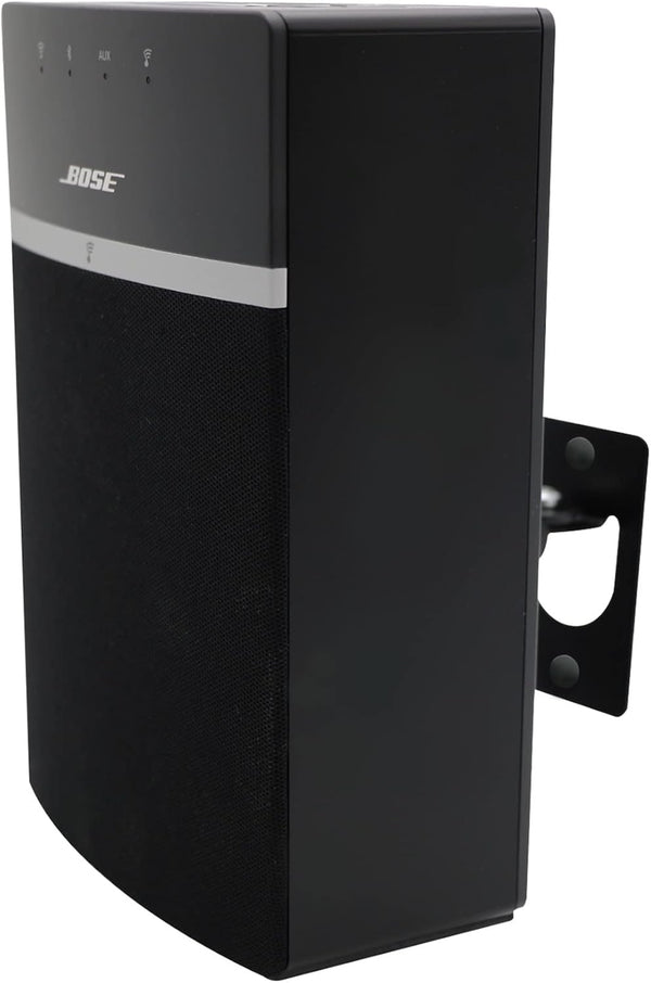 Sound Bass Wall Mount for Bose SoundTouch 10 Speaker, Black, 2.5mm Steel, Swivel +40 to -40, Tilt +3 Up, -35 Down