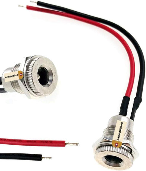 Lsgoodcare 10Pack 5.5 x 2.5 MM 10A DC Power Jack Socket Adapter with 3.94 Inch 18Awg Cable