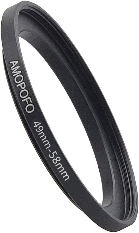 Metal Step Up Ring Adapter 49mm to 58mm Step-Up Lens Adapter Ring for Filters,Made of CNC Machined Space Aluminum with Matte Black Electroplated Finish