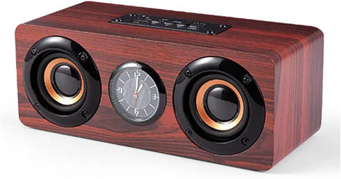 Retro Wooden 5.0 Bluetooth Speaker, Wireless Dual Loudspeakers, 10W Speaker with Superior Sound, Redwood