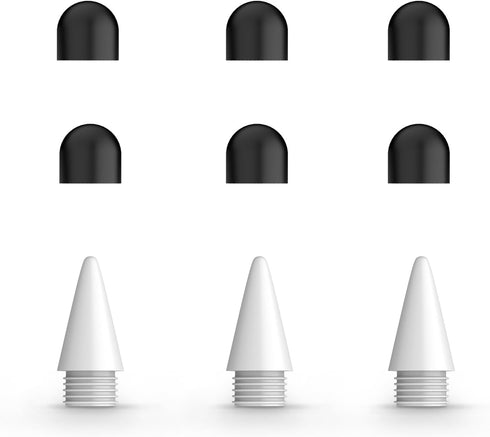 STYLUSHOME Replacement White Tips 3 Pack + Rubber Tip 6 Pack for iPad