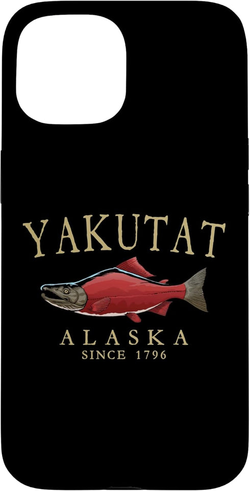 Yakutat Alaska Salmon Fishing Souvenir Ideas Yakutat Alaska Salmon Fishing Since 1796 Tan Letters Case for iPhone 15