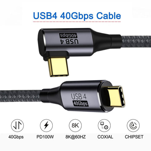NFHK USB4 Cable 120cm: 40Gbps, 100W Charging, 8K@60Hz, 5K@60Hz, Compatible with Thunderbolt 3/4.