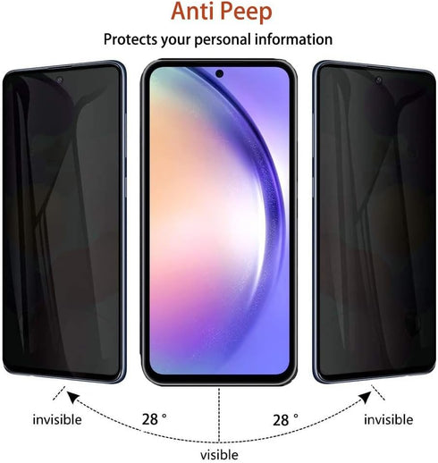 [2 Pack for Samsung Galaxy A15 5G Privacy Screen Protector, Tempered Glass Anti Spy Black Protect Film, Easy Install
