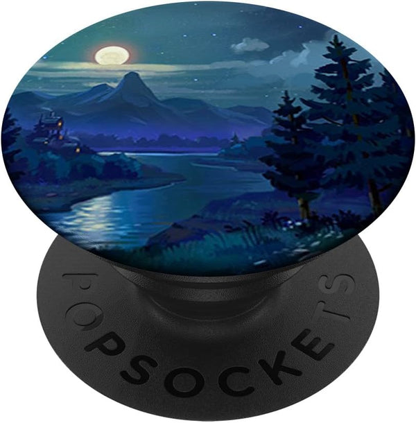 Cool Mountains Watercolor Design Outdoor Lovers Backdrop PopSockets Standard PopGrip