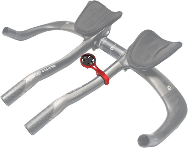 Aero Bars Mount - Garmin Bike Computer Mount for Edge, Compatible with Wahoo, Bryton, GoPro, Flashlight, Red