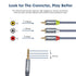 3.5mm 3 6.6FT/2M 3.5mm 3-Male MP3, to RCA Audio Video Cable, to RCA Adapter Stereo AUX Cord AV Cable for Camcorders