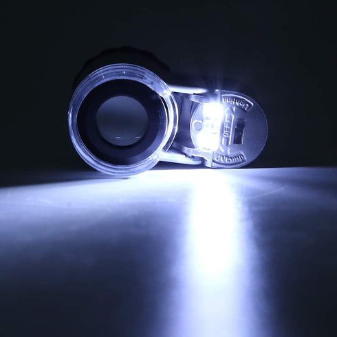 Mini Microscope, 50X Portable Subminiature Magnifier with LED Light for Jewelry Appraisal