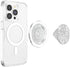 White Flower Phone Popper Cute Floral Pattern White Flower PopSockets PopGrip for MagSafe