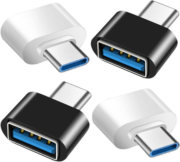 USB C to USB Adapter 4 Pack, USB Female to USB C Male OTG Adapter for MacBook Pro, Samsung Galaxy, Tablets