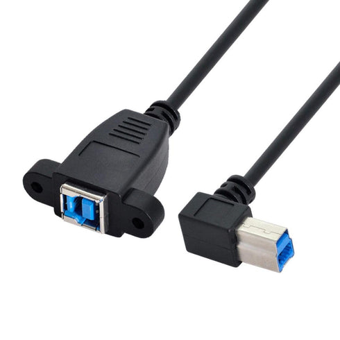 chenyang Printer Cable, USB 3.0 Type B Male to Female 90 Degree Angled Extension Cable, 50cm