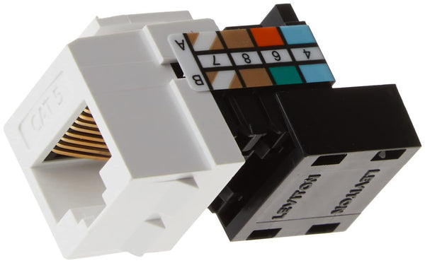 Leviton 41108-RW5 QuickPort Connector, CAT 5, White