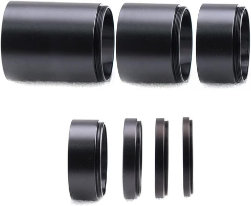 Telescope T2-Extension Tube Kit for SLR Cameras, Lengths 3mm to 55mm, M42x0.75 on Both Sides (Upgraded)