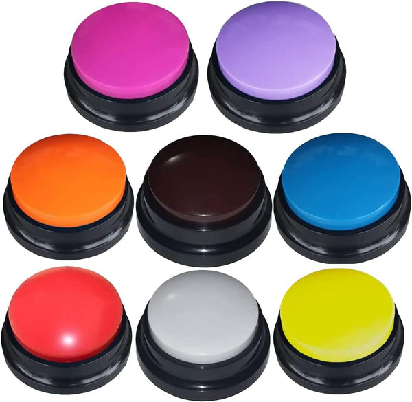 FRQNTKPA 8 Color Voice Recording Button, Dog Buttons for Communication Pet Training Buzzer,