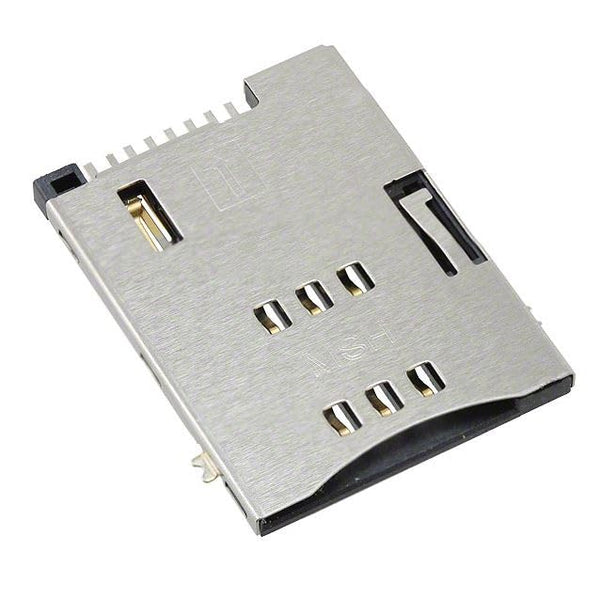 Molex 47553-0001 Memory Card Connector, Mini SIM, Push-Push, 6 Contacts, Copper Alloy, Gold
