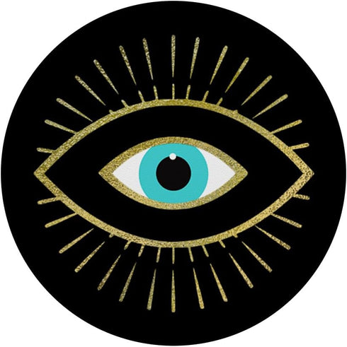 Yellow Evil Eye PopSockets Swappable PopGrip - Black